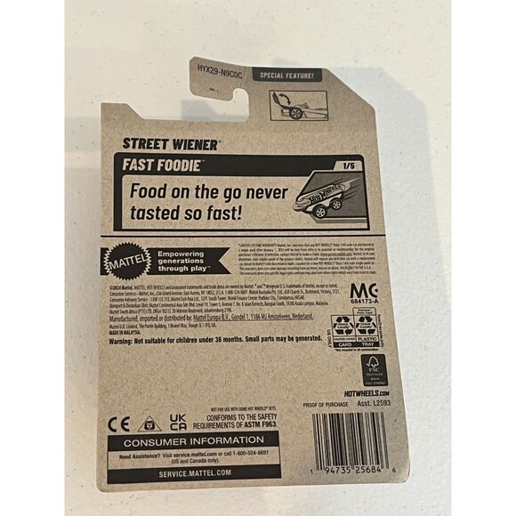 Hot Wheels Street Wiener 2024 Fast Foodie 95/250 1:64 Diecast Car - Picture 8 of 8